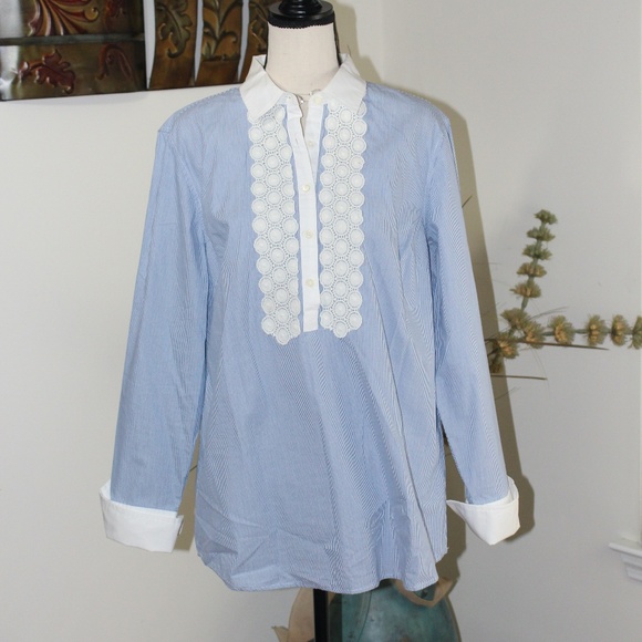 Banana Republic pullover collared pinstriped shirt - Picture 1 of 10